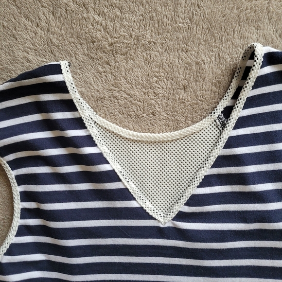 Belle Badgley Mischka striped cotton sleeveless dress size 4 - Picture 13 of 16